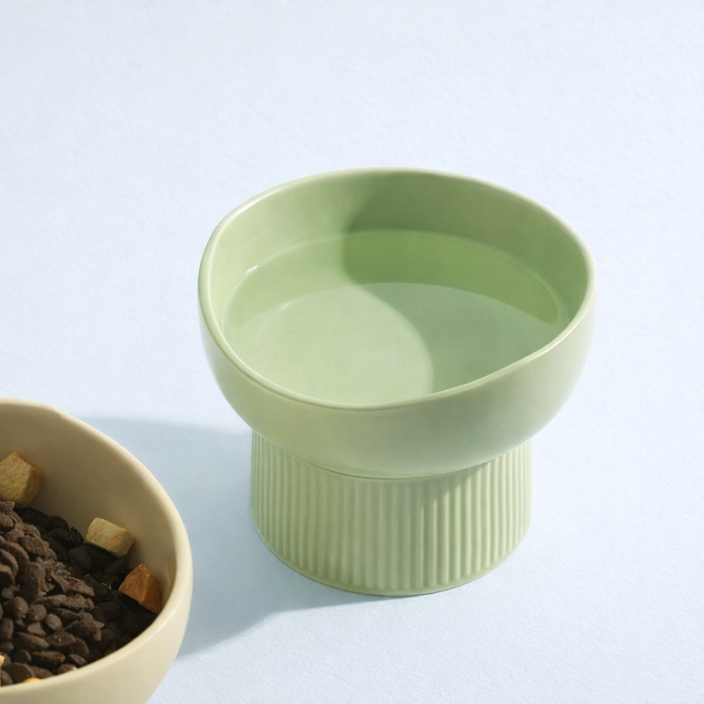 Nordic Ceramic Elevated Small Dog & Cat Bowl